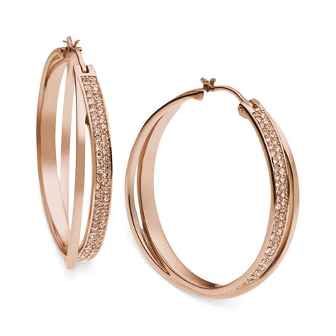 michael kors large rose gold hoop earrings|big real gold hoop earrings.